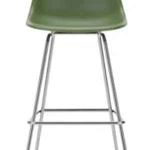 Vitra Eames Plastic barkruk met verchroomd onderstel-hoog-Forest Beperkt Aanbod