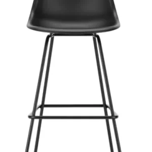 Vitra Eames Plastic barkruk met zwart gepoedercoat onderstel-hoog-Deep black Gecertificeerd