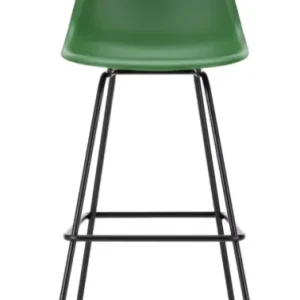 Vitra Eames Plastic barkruk met zwart gepoedercoat onderstel-hoog-Emerald Gereduceerde Prijs
