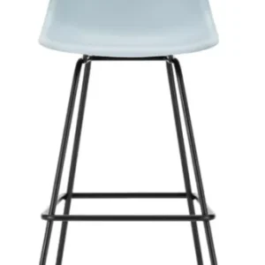 Express Levering Vitra Eames Plastic barkruk met zwart gepoedercoat onderstel-hoog-Ice Grey