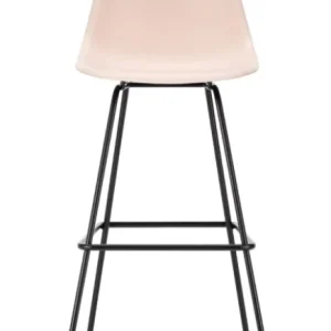 Vitra Eames Plastic barkruk met zwart gepoedercoat onderstel-hoog-Pale rose Voordeelprijs