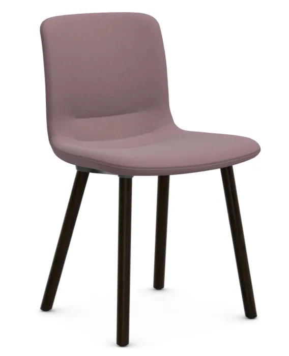 Vitra Hal Soft Wood stoel donker eiken onderstel-Pink/Sierra Grey Nieuw