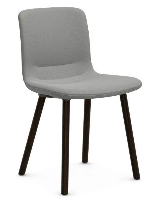 Vitra Hal Soft Wood stoel donker eiken onderstel-Cream White/Sierra Grey Rechtstreeks Van De Fabrikant