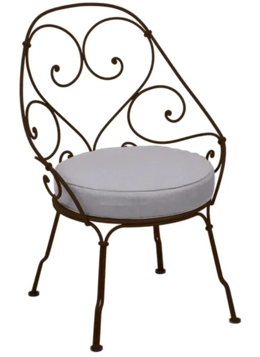 Fermob 1900 fauteuil met flannel grey zitkussen-Tonka Flitsaanbieding