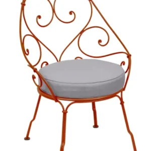 Fermob 1900 fauteuil met flannel grey zitkussen-Candied Orange Tijdelijk Beschikbaar