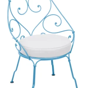 Fermob 1900 fauteuil met off-white zitkussen-Maya Blue Lage Prijs