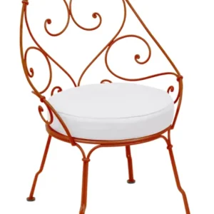 Snelle Levering Fermob 1900 fauteuil met graphite grey zitkussen-Candied Orange