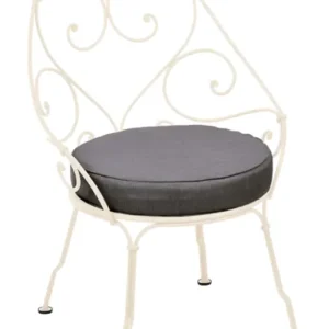 Weekendaanbieding Fermob 1900 fauteuil met graphite grey zitkussen-Latte Beige