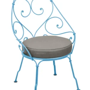 Shop Nu Fermob 1900 fauteuil met grey taupe zitkussen-Maya Blue