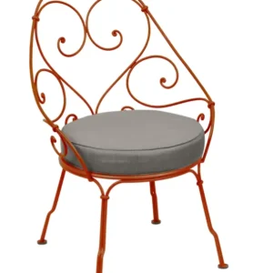 Fermob 1900 fauteuil met grey taupe zitkussen-Candied Orange Hete Deal