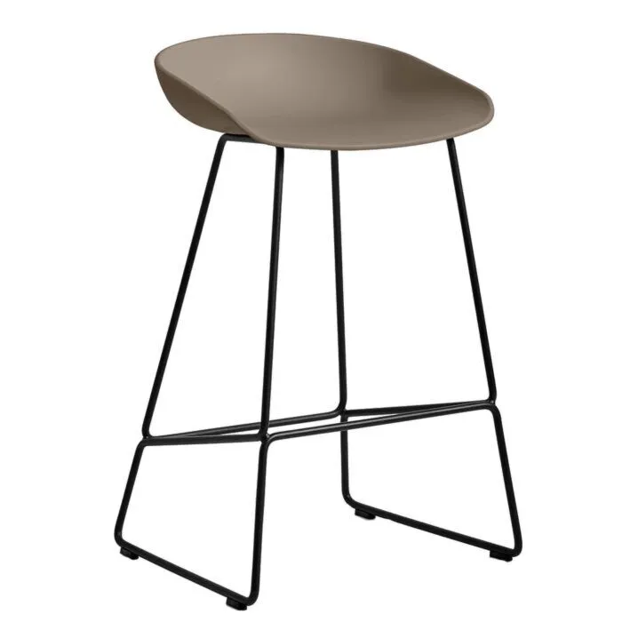 HAY About a Stool AAS38 barkruk zwart onderstel-Khaki-Zithoogte 75 cm OUTLET Populair