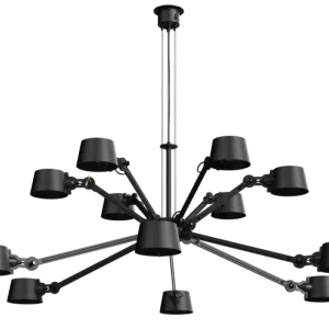 Exclusieve Aanbieding Tonone Bolt 12 Arm Chandelier hanglamp-Smokey Black