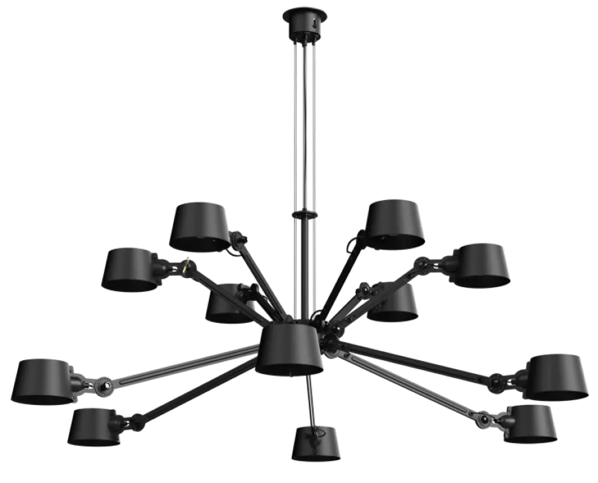 Exclusieve Aanbieding Tonone Bolt 12 Arm Chandelier hanglamp-Smokey Black