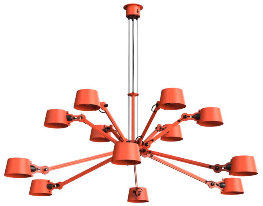 Tonone Bolt 12 Arm Chandelier hanglamp-Striking orange Betrouwbaar