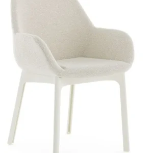 Betaalbaar Kartell Clap Tissue Shirley stoel - wit onderstel-White/Beige