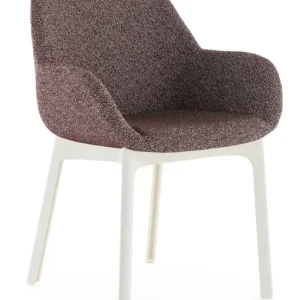 Kartell Clap Tissue Shirley stoel - wit onderstel-Brick Red/Powder Pink Express Levering