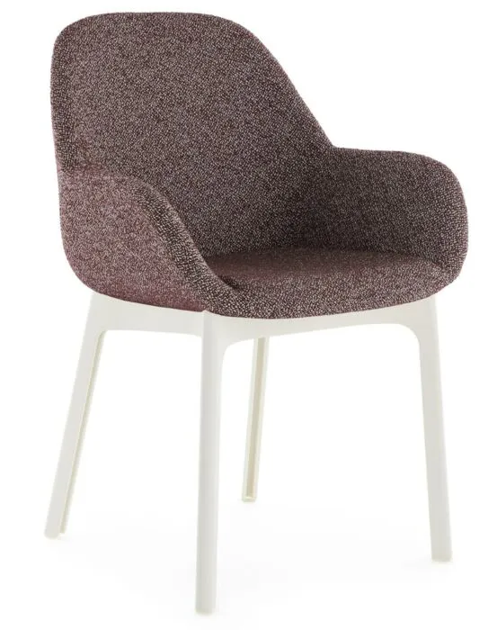 Kartell Clap Tissue Shirley stoel - wit onderstel-Brick Red/Powder Pink Express Levering