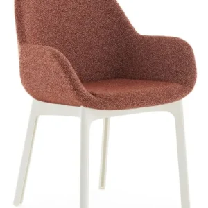 Kartell Clap Tissue Shirley stoel - wit onderstel-Russet/Powder Pink Koop Vandaag