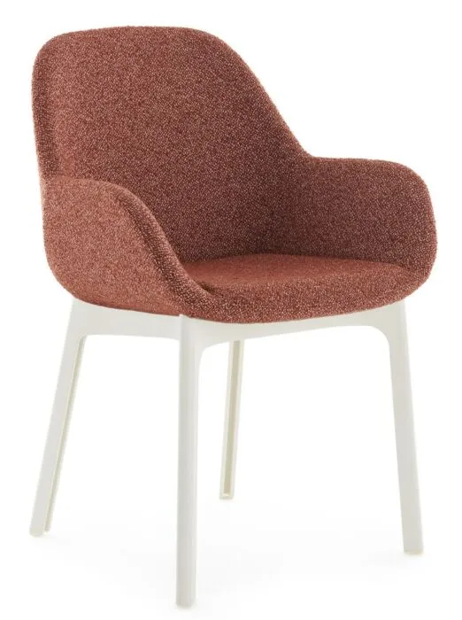 Kartell Clap Tissue Shirley stoel - wit onderstel-Russet/Powder Pink Koop Vandaag