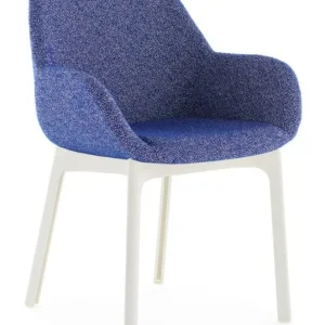 Kartell Clap Tissue Shirley stoel - wit onderstel-Blue/Powder Pink Populair