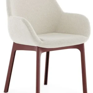 Flitsaanbieding Kartell Clap Tissue Shirley stoel - Burgundy onderstel-White/Beige