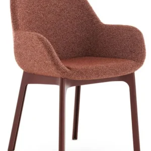 Korting Kartell Clap Tissue Shirley stoel - Burgundy onderstel-Russet/Powder Pink