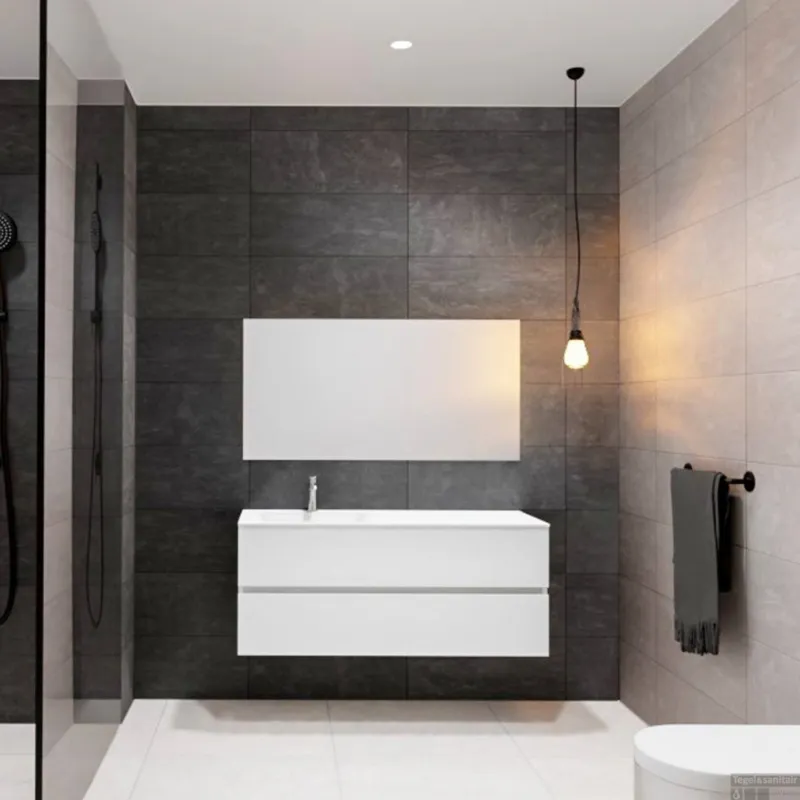 Badkamermeubel Solid Surface BWS Oslo 120x46 cm Mat Wit (alle varianten) Finale Uitverkoop
