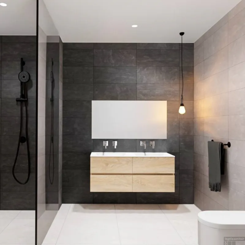 Badkamermeubel Solid Surface BWS Oslo 120x46 cm Washed Oak (alle varianten) Must-Have