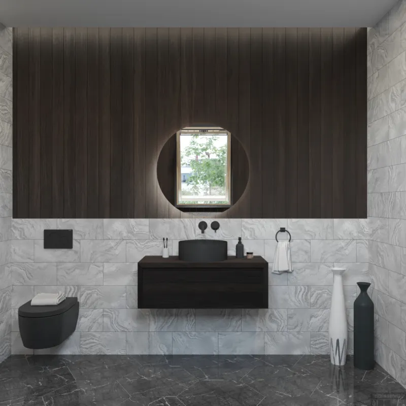 Speciale Aanbieding Badkamermeubelset Gliss Ares 90 cm Met Waskom Charcoal