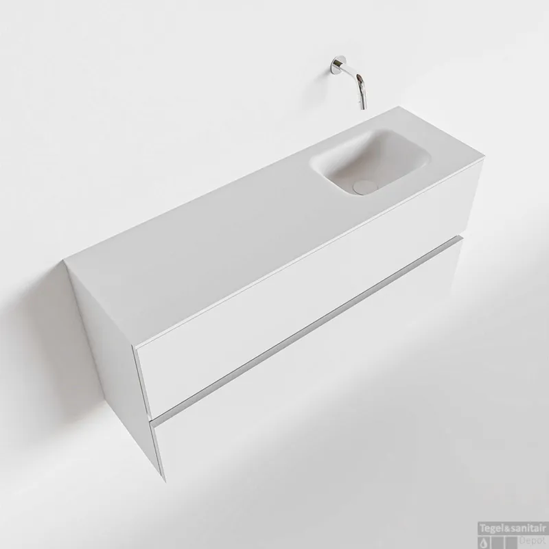 Op = Op MONDIAZ ADA 100cm toiletmeubel talc. LEX wastafel talc rechts zonder kraangat