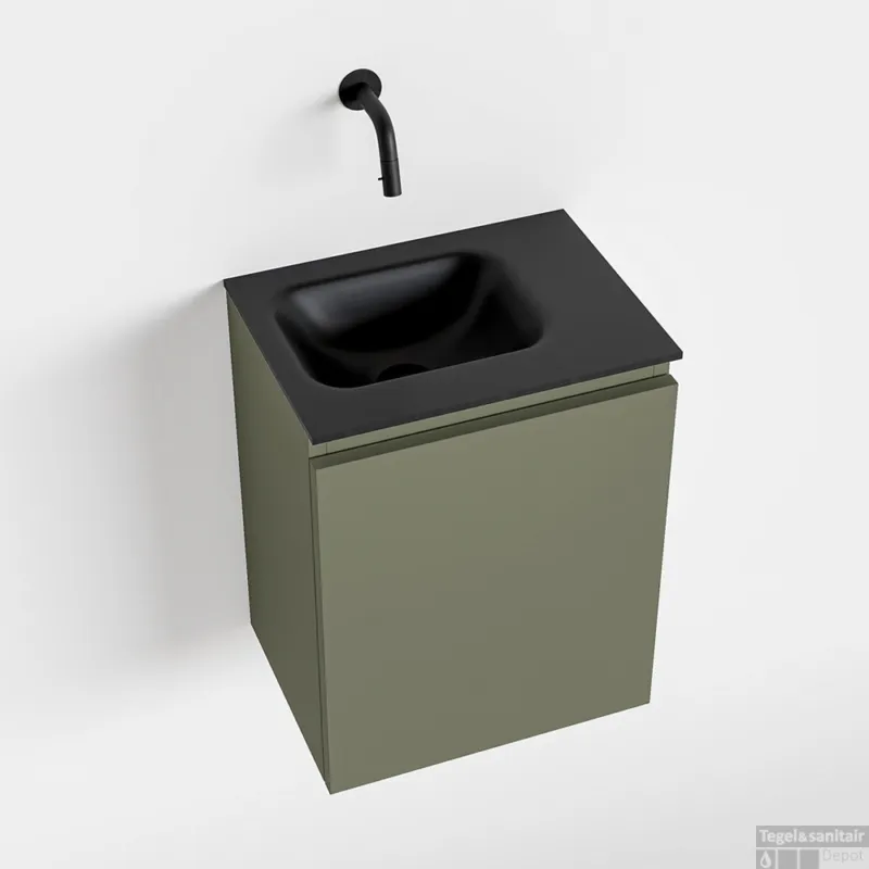 MONDIAZ OLAN 40cm toiletmeubel army. LEX wastafel urban links geen kraangat Premium