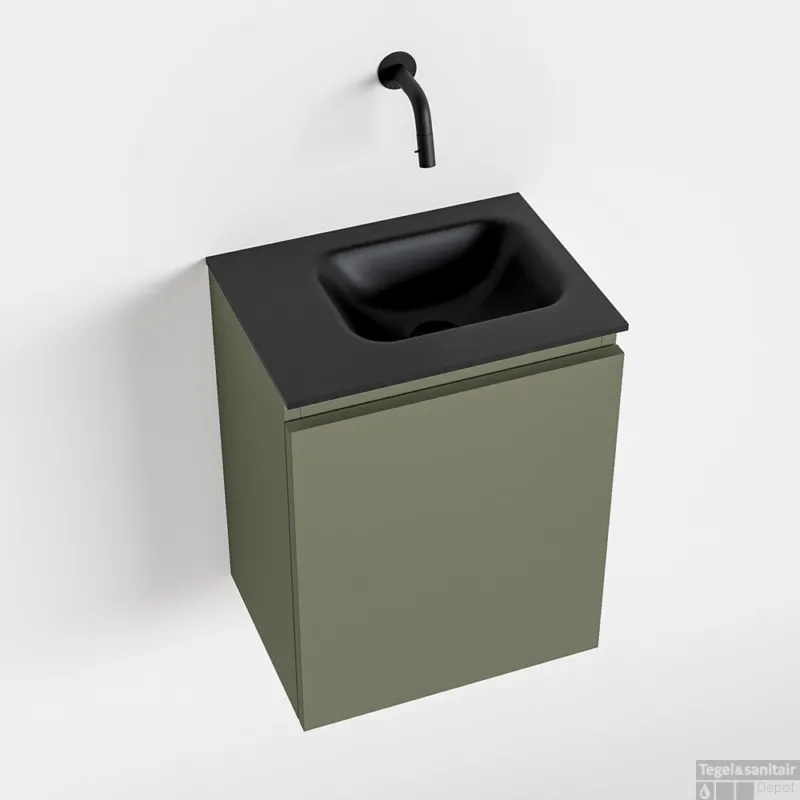 MONDIAZ OLAN 40cm toiletmeubel army. LEX wastafel urban rechts geen kraangat Seizoensaanbieding