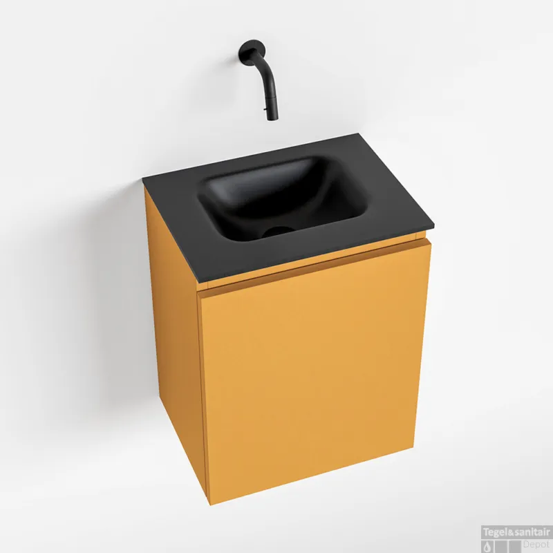 MONDIAZ OLAN 40cm toiletmeubel ocher. LEX wastafel urban midden geen kraangat Populair