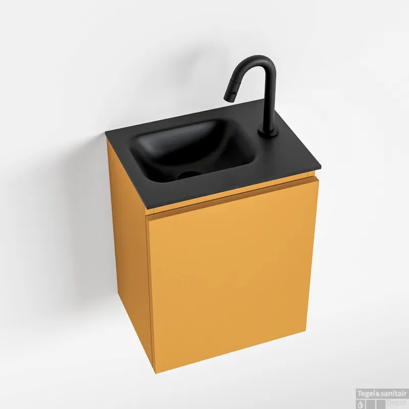 MONDIAZ OLAN 40cm toiletmeubel ocher. LEX wastafel urban links 1 kraangat Shop Nu