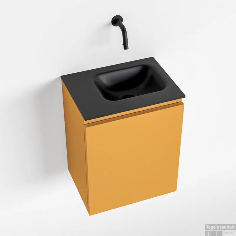 MONDIAZ OLAN 40cm toiletmeubel ocher. LEX wastafel urban rechts geen kraangat Bestel Nu