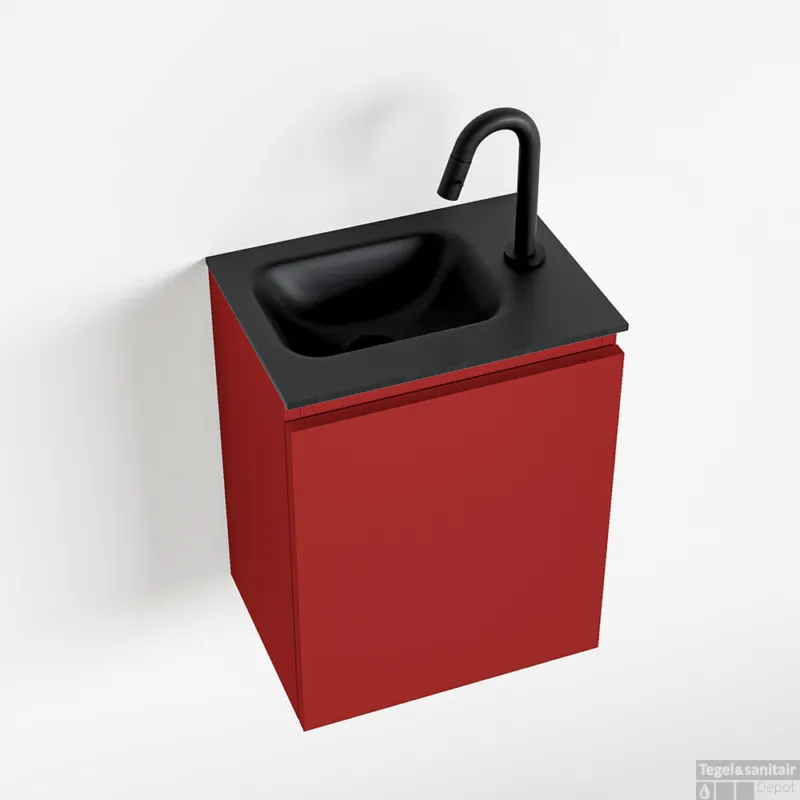 MONDIAZ OLAN 40cm toiletmeubel fire. LEX wastafel urban links 1 kraangat Gratis Retour
