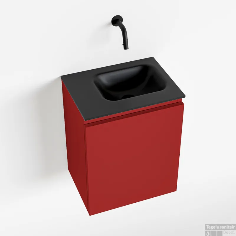 MONDIAZ OLAN 40cm toiletmeubel fire. LEX wastafel urban rechts geen kraangat Nieuw