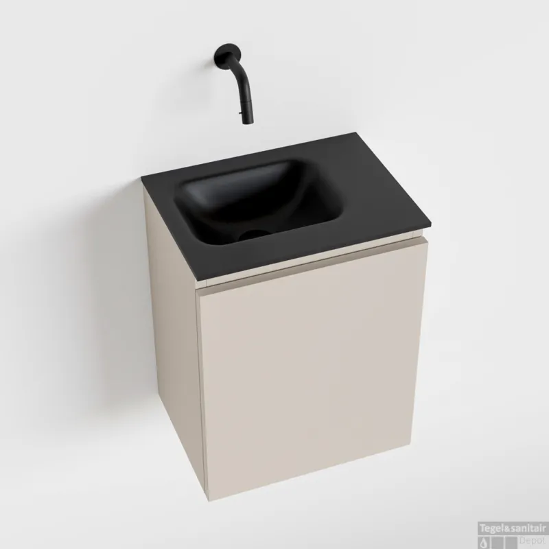 Superprijs MONDIAZ OLAN 40cm toiletmeubel linen. LEX wastafel urban links geen kraangat