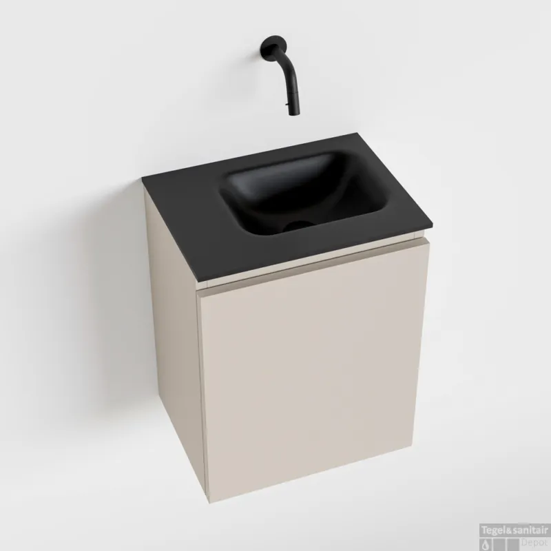 MONDIAZ OLAN 40cm toiletmeubel linen. LEX wastafel urban rechts geen kraangat Koop Vandaag