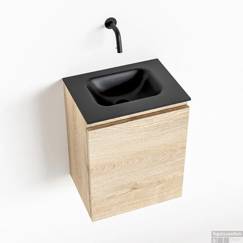Veilige Betaling MONDIAZ OLAN 40cm toiletmeubel washed_oak. LEX wastafel urban midden geen kraangat