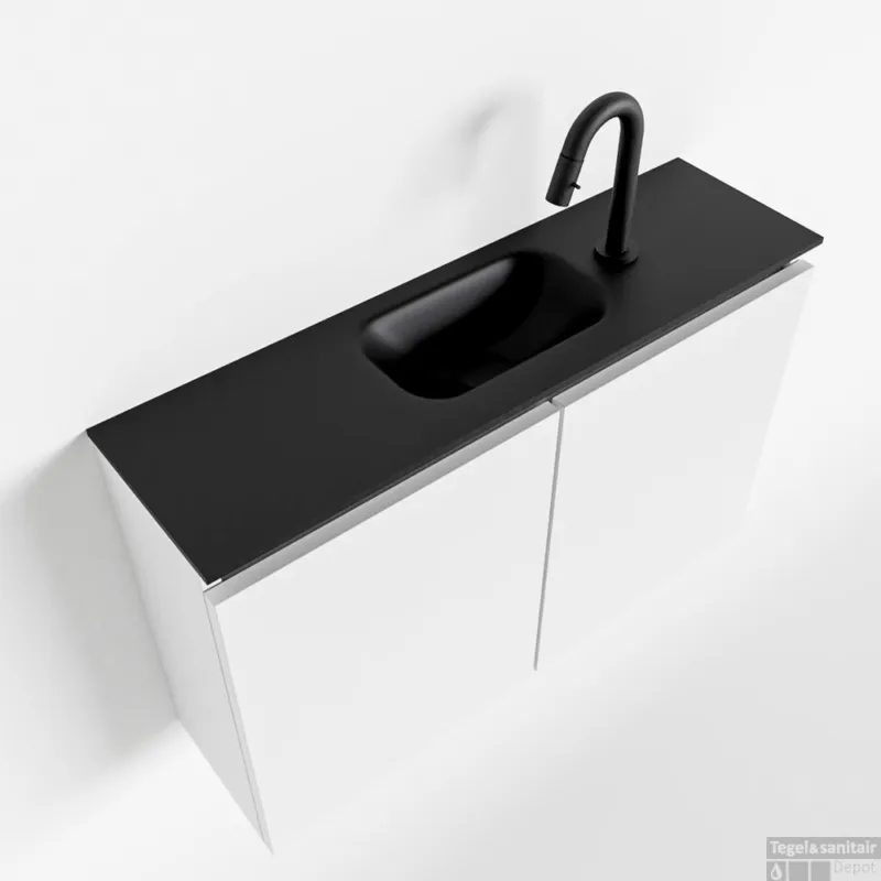 MONDIAZ TURE 80cm toiletmeubel talc. EDEN wastafel urban midden 1 kraangat Hete Deal