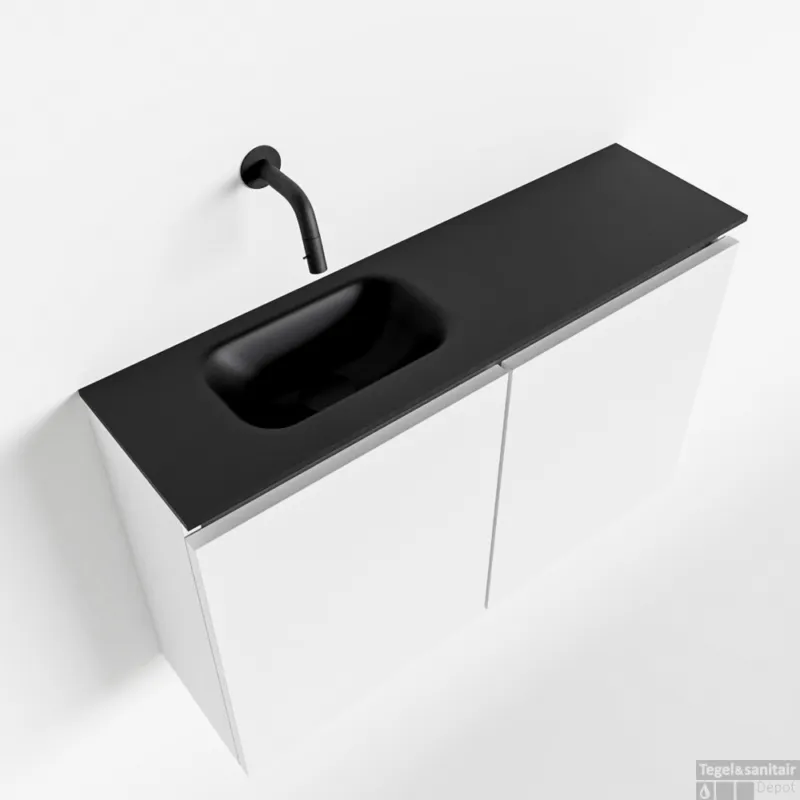 MONDIAZ TURE 80cm toiletmeubel talc. EDEN wastafel urban links geen kraangat Op = Op