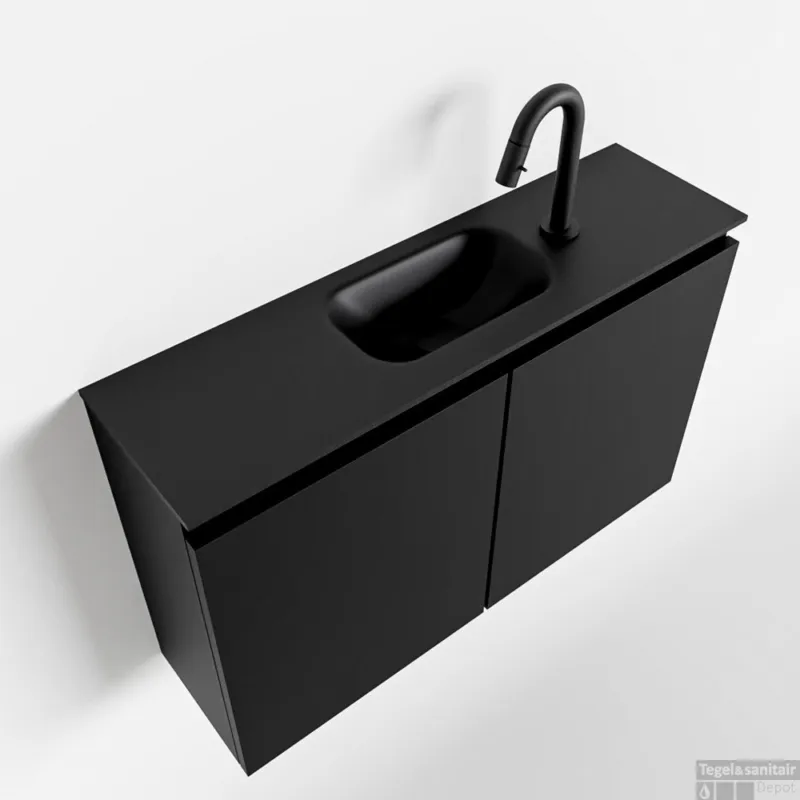 MONDIAZ TURE 80cm toiletmeubel urban. EDEN wastafel urban midden 1 kraangat Must-Have