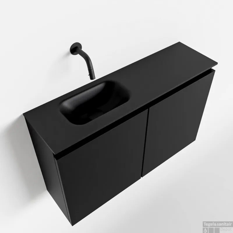 Weekendaanbieding MONDIAZ TURE 80cm toiletmeubel urban. EDEN wastafel urban links geen kraangat