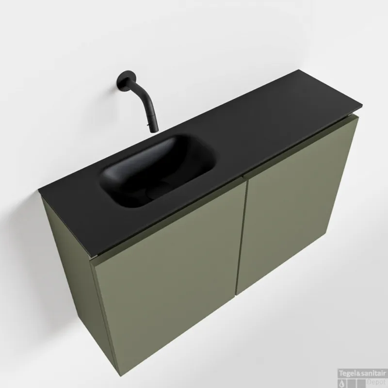 MONDIAZ TURE 80cm toiletmeubel army. EDEN wastafel urban links geen kraangat Bestel Nu
