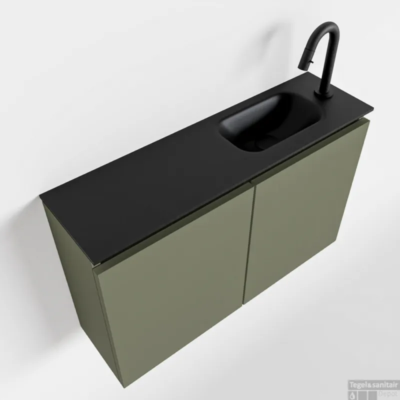 Op = Op MONDIAZ TURE 80cm toiletmeubel army. EDEN wastafel urban rechts 1 kraangat