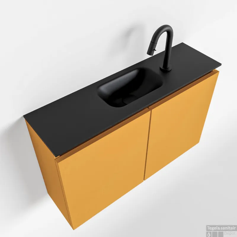 MONDIAZ TURE 80cm toiletmeubel ocher. EDEN wastafel urban midden 1 kraangat Seizoensaanbieding
