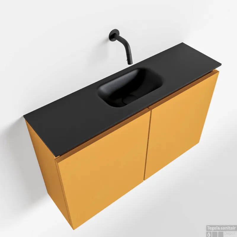 MONDIAZ TURE 80cm toiletmeubel ocher. EDEN wastafel urban midden geen kraangat Express Levering
