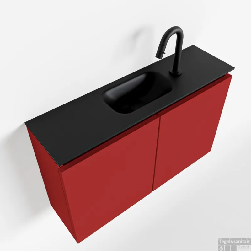 MONDIAZ TURE 80cm toiletmeubel fire. EDEN wastafel urban midden 1 kraangat Betaalbaar