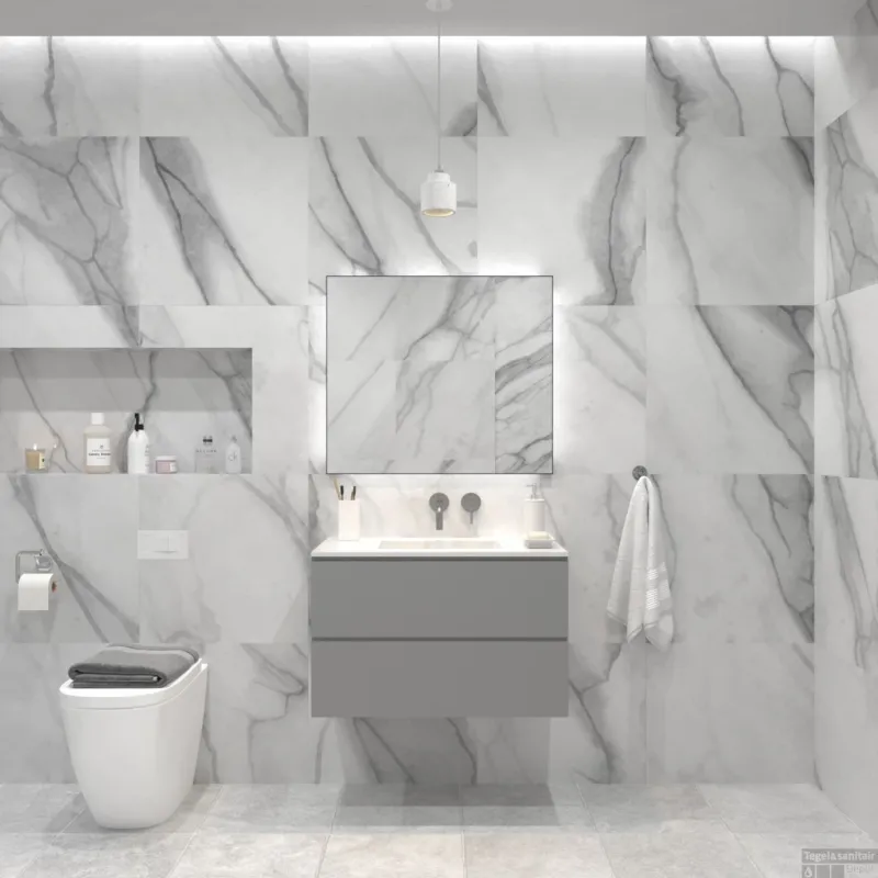 Op = Op Badkamermeubelset Gliss Zeus 90 cm Beton Grijs
